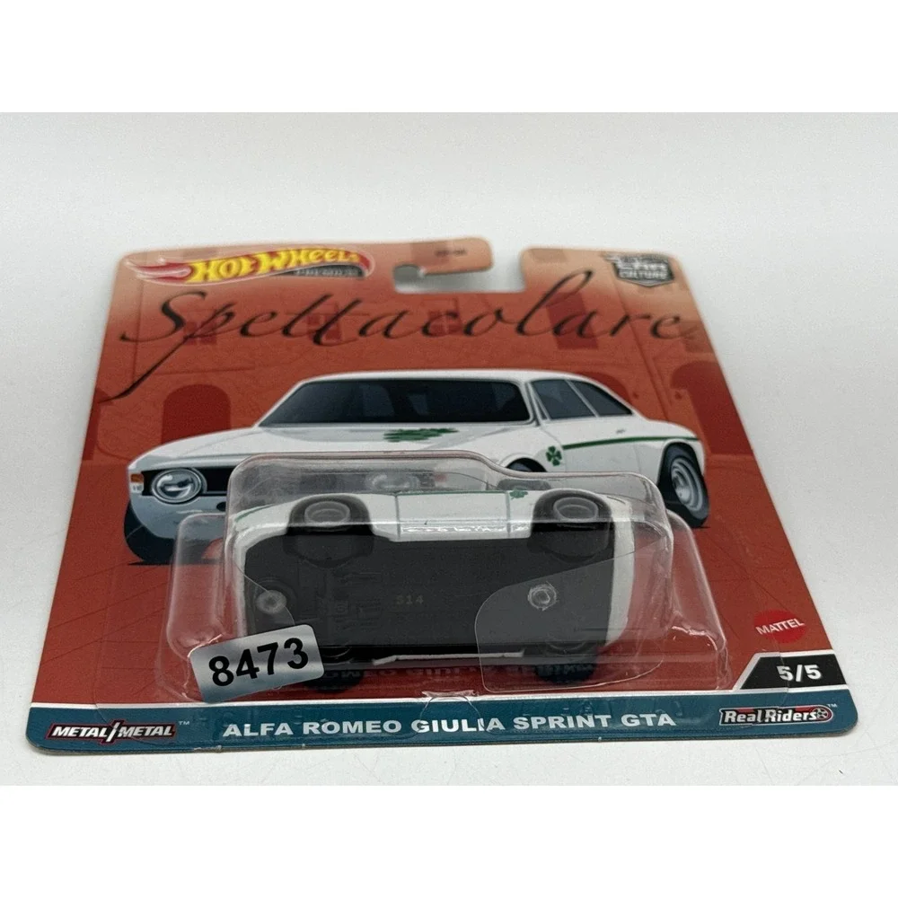 Mattel Alfa Romeo Giulia Sprint GTA Premium Diecast Car White Metal Real Riders